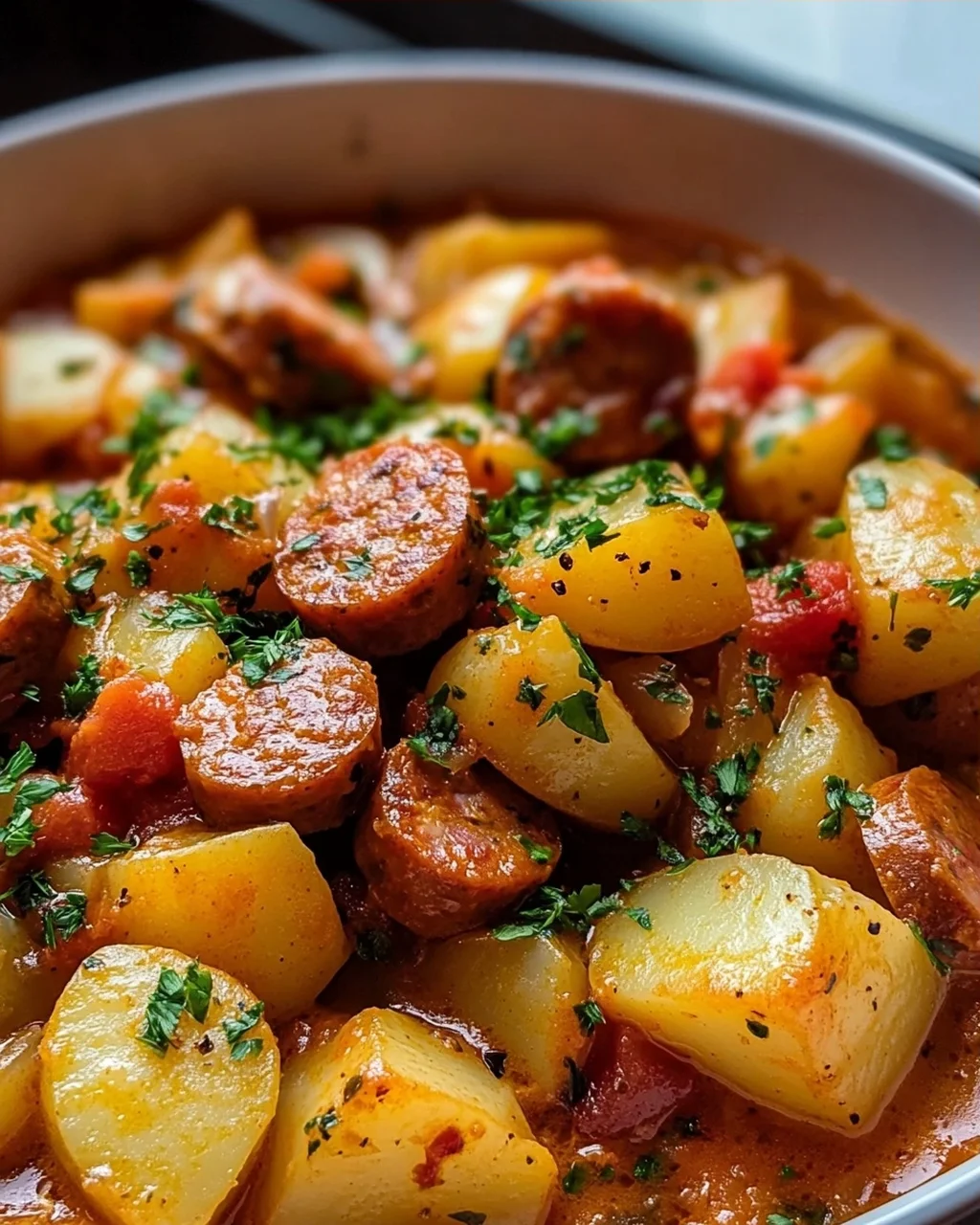 Bestes Kartoffelgulasch mit Wuerstchen – Schnell & Sättigend