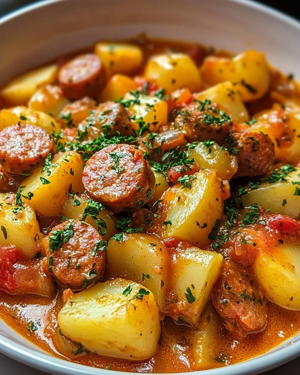 Bestes Kartoffelgulasch mit Wuerstchen – Schnell & Sättigend