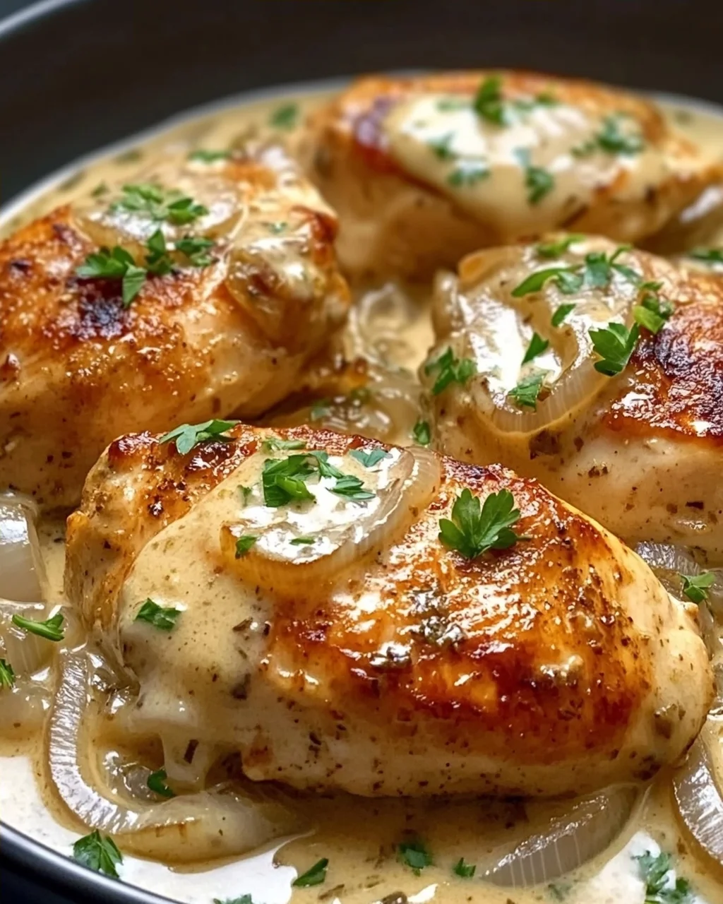 Bestes Zwiebel Sahne Hähnchen Rezept – Einfach & Cremig!