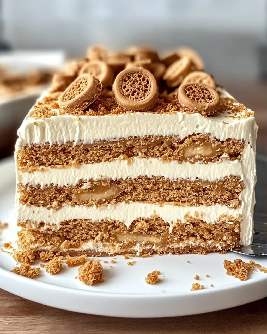 Biscoff Kühlschrankkuchen mit 4 Zutaten