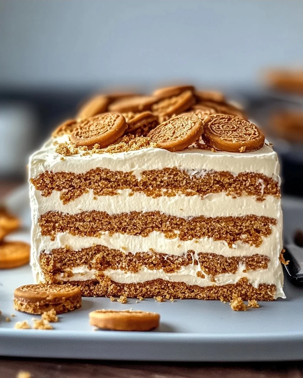 Biscoff Kühlschrankkuchen mit 4 Zutaten