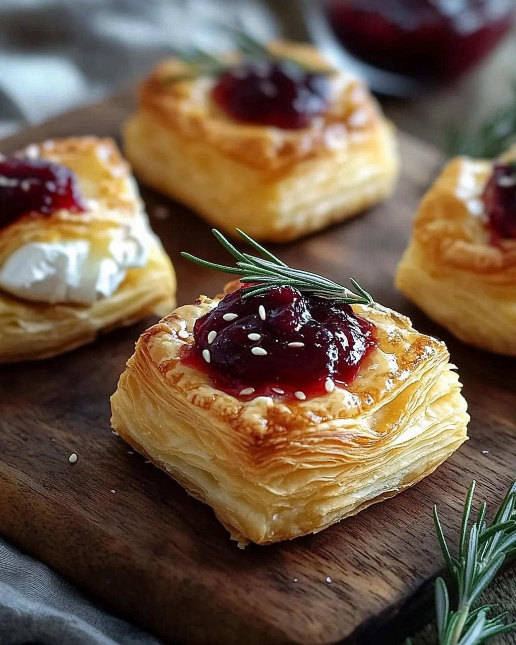 Blätterteig-Häppchen mit Camembert