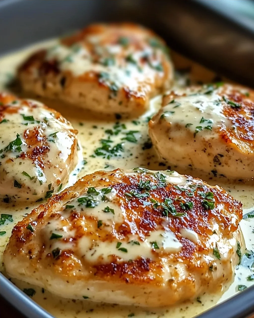 Cremiges Parmesan-Hühnchen mit Frischkäse