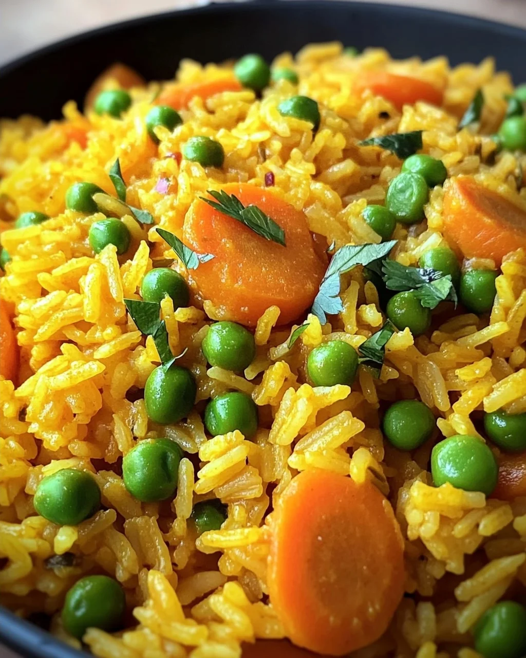 Curryreis mit Erbsen und Möhren