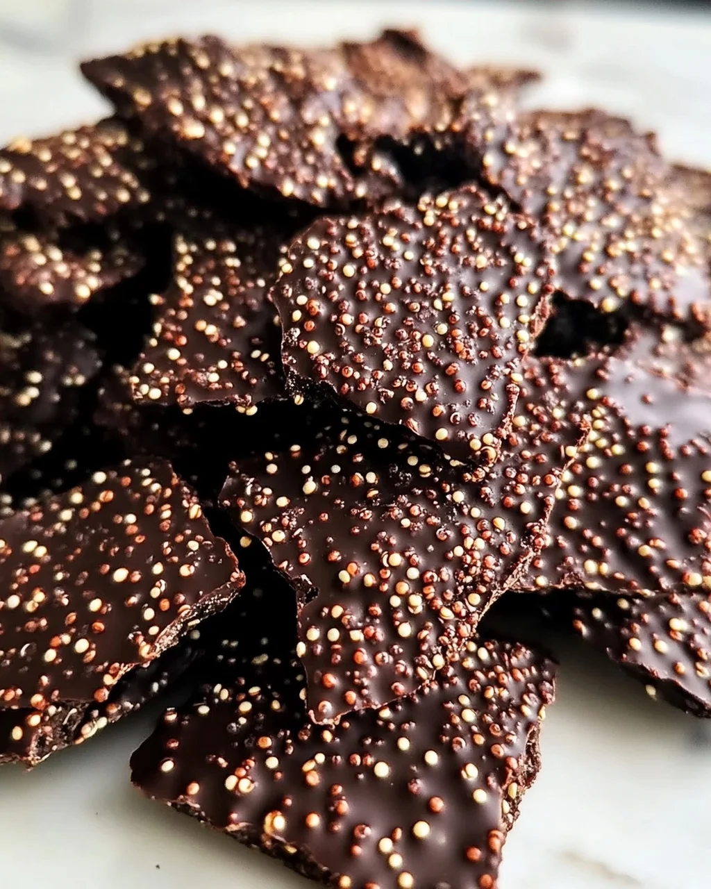 Dunkle Schokoladen-Quinoa-Crisps: Knusprige Versuchung