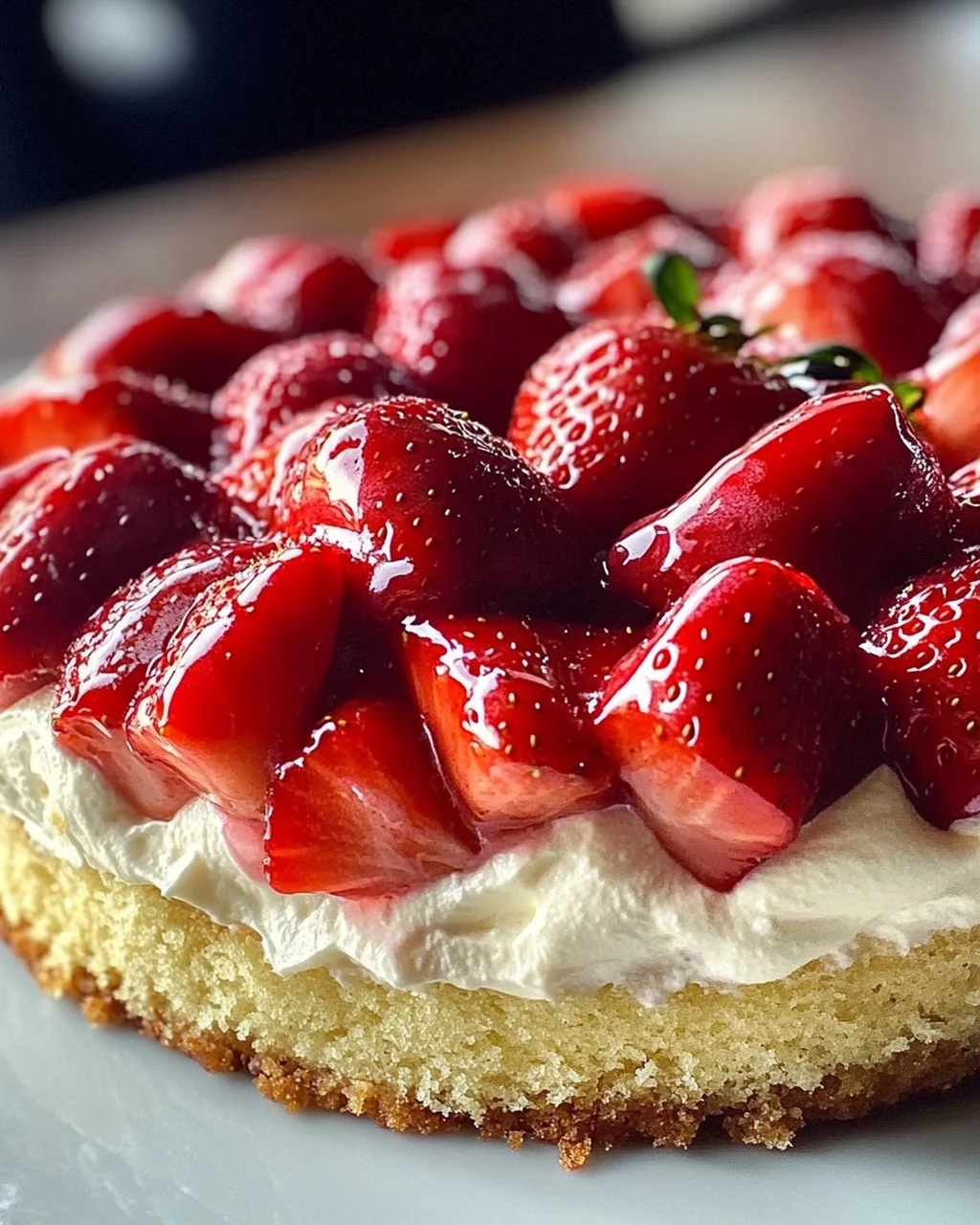 Erdbeerkuchen mit Schmand-Vanillecreme