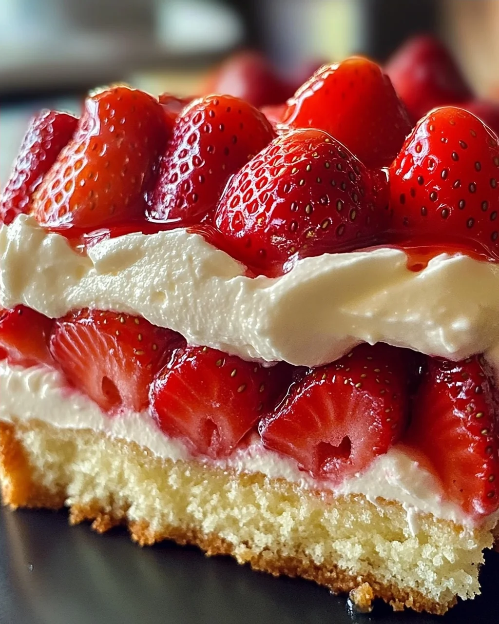 Erdbeerkuchen mit Schmand-Vanillecreme