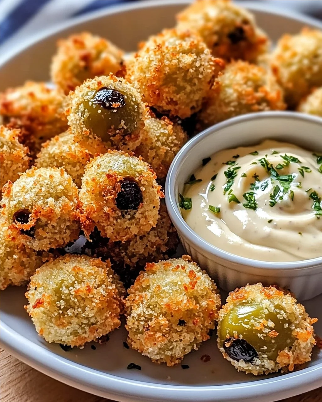 Frittierte Oliven mit Knoblauch-Aioli selbst gemacht