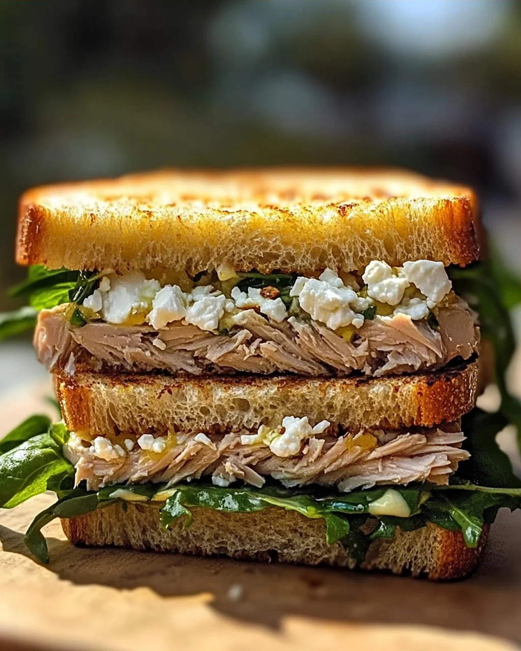 Gegrilltes Thunfisch-Sandwich mit Feta