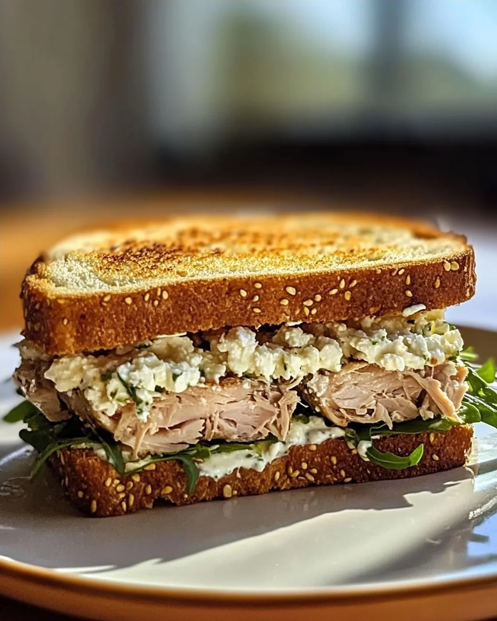 Gegrilltes Thunfisch-Sandwich mit Feta