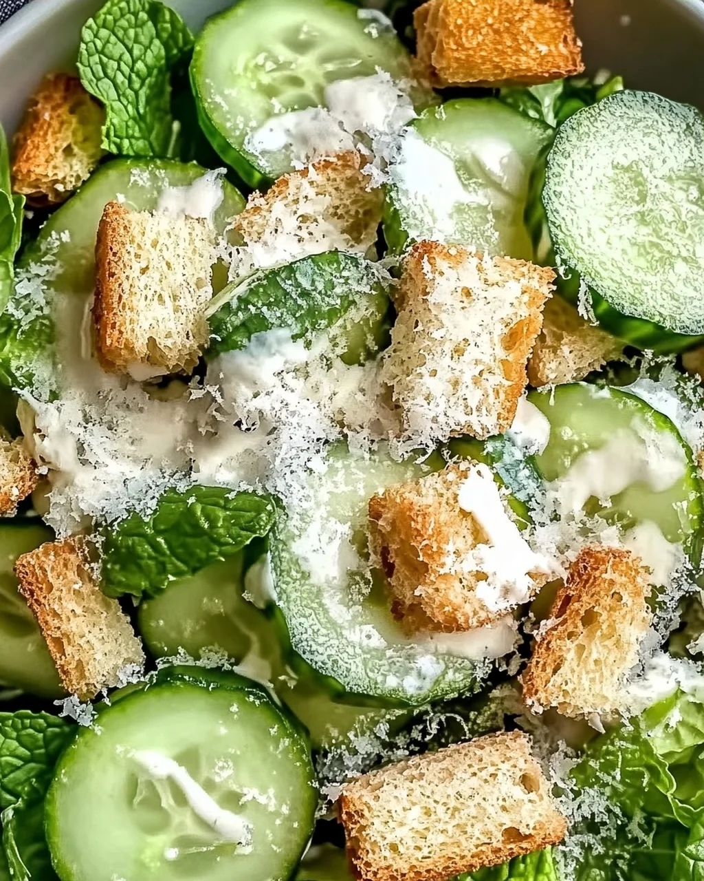 Gurken-Caesar-Salat für heiße Sommertage