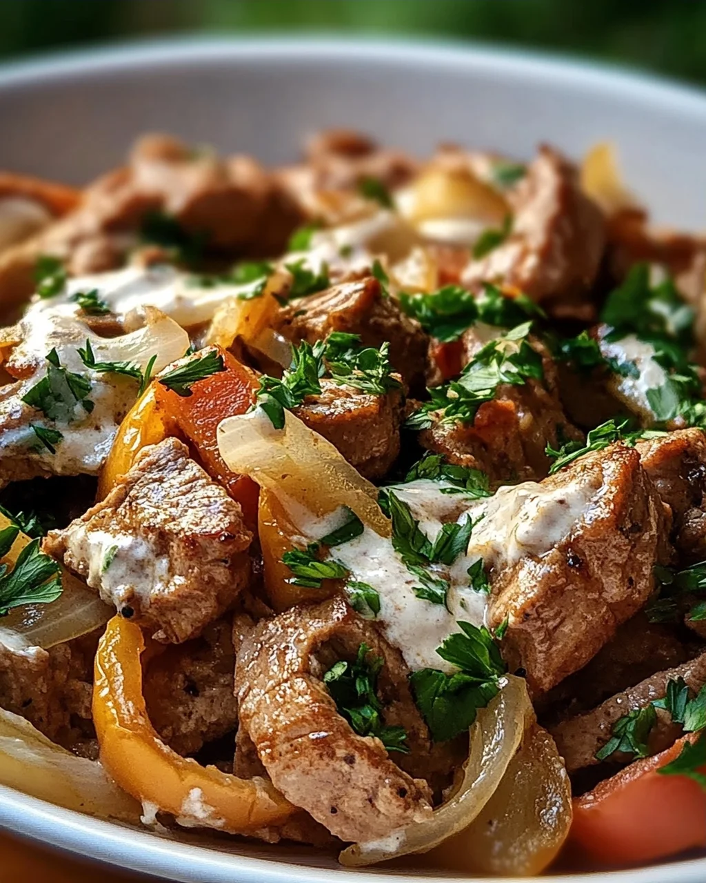 Gyros Pfanne mit Frischkäse: Cremig, würzig & super lecker!