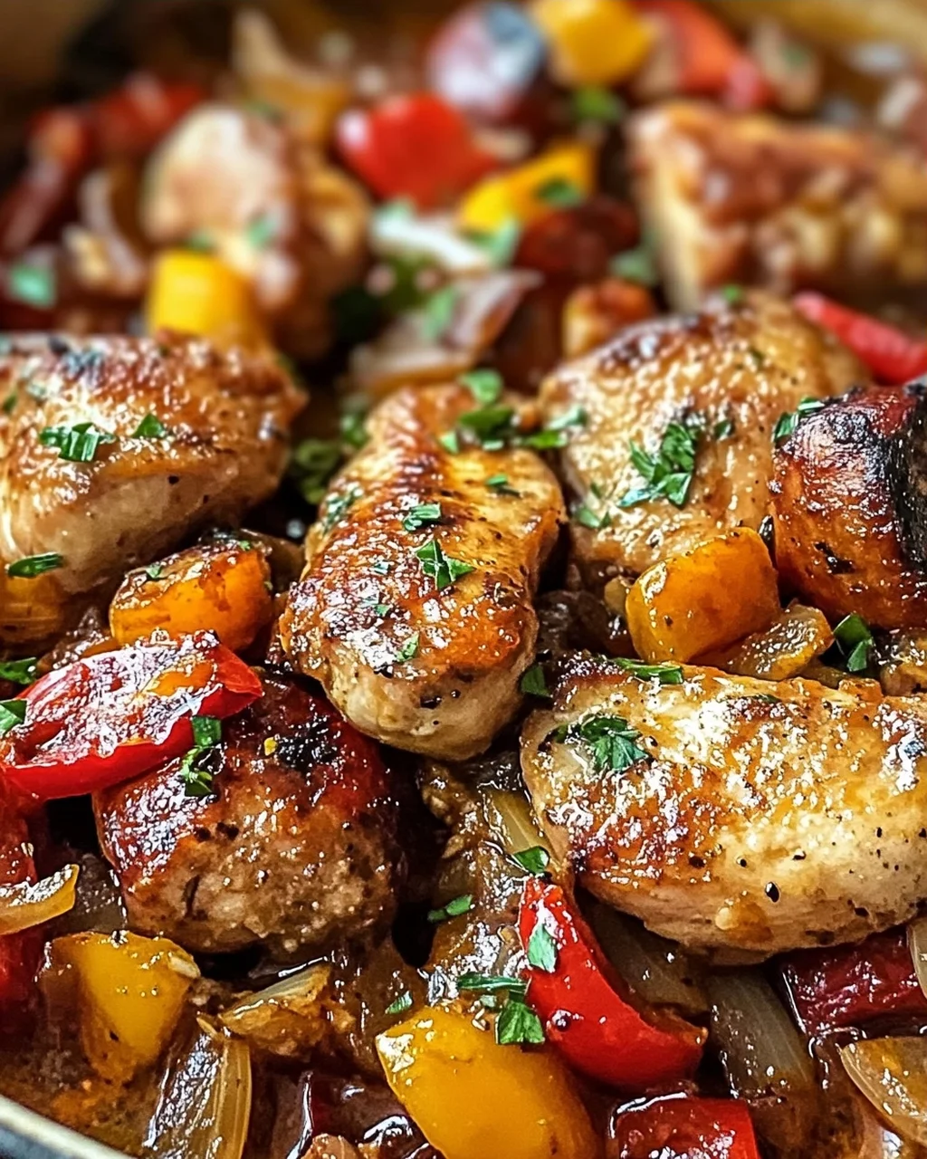 Hähnchen Scarpariello perfekt für Familienabende