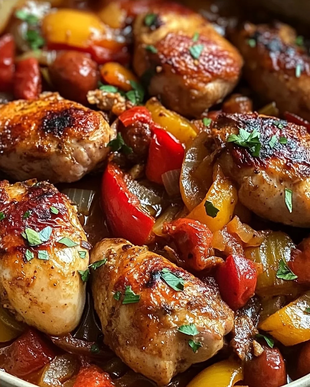Hähnchen Scarpariello perfekt für Familienabende