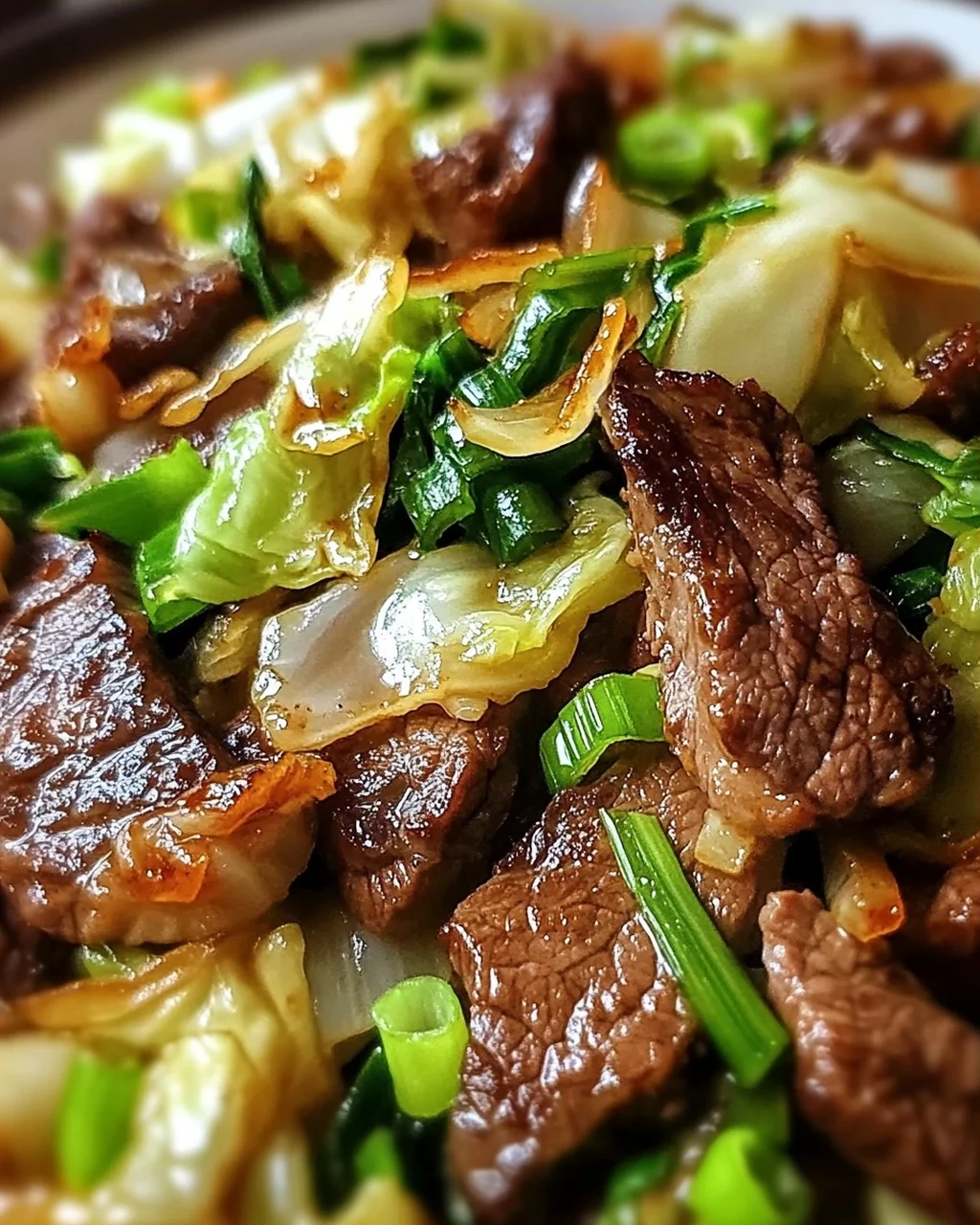 Herzhafter Rindfleisch- und Kohl-Wok für jeden Tag