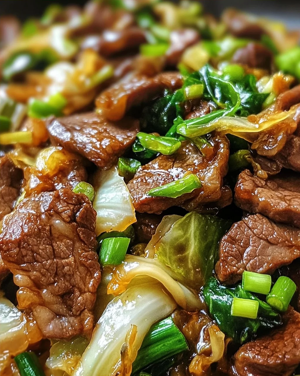 Herzhafter Rindfleisch- und Kohl-Wok für jeden Tag