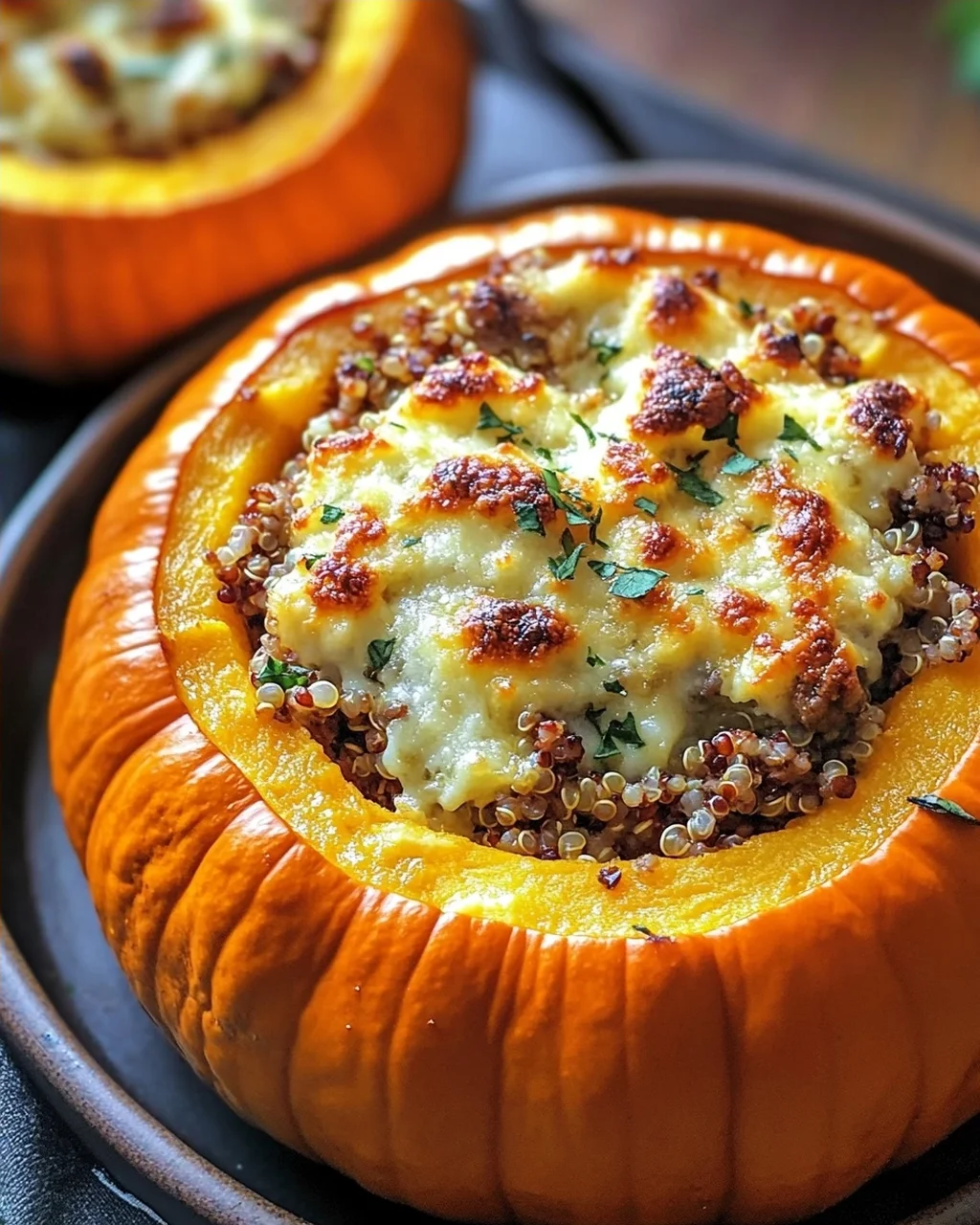 Herzhafter gefüllter Kürbis: Gemütliches Herbst-Rezept genießen