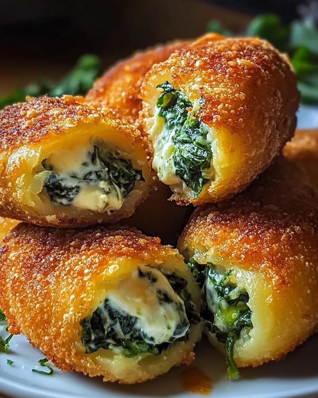 Kartoffeltaschen mit Spinat-Frischkäse-Füllung genießen!