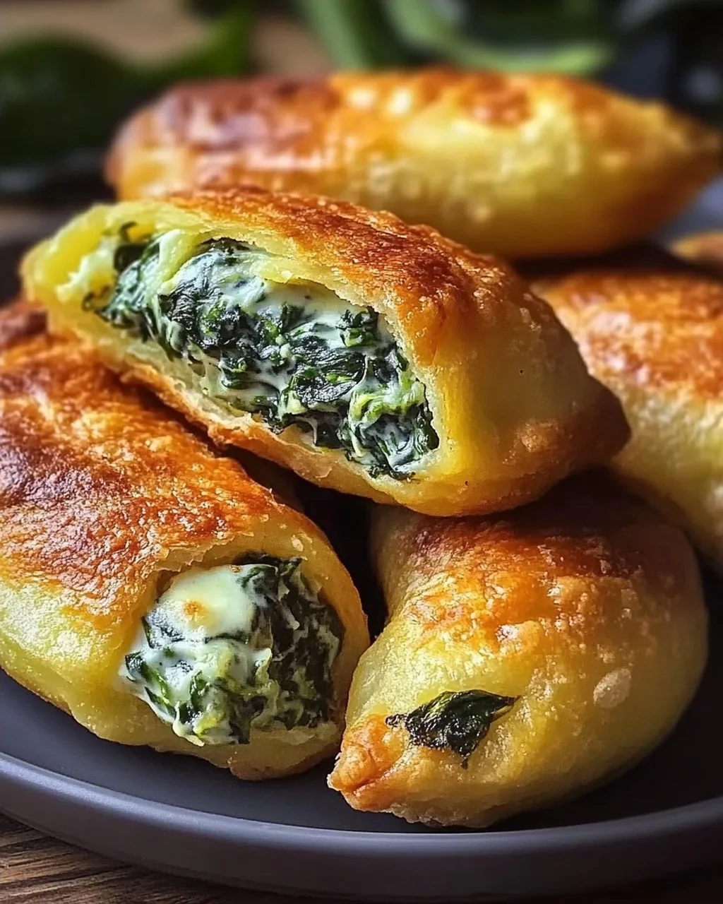 Kartoffeltaschen mit Spinat-Frischkäse-Füllung genießen!