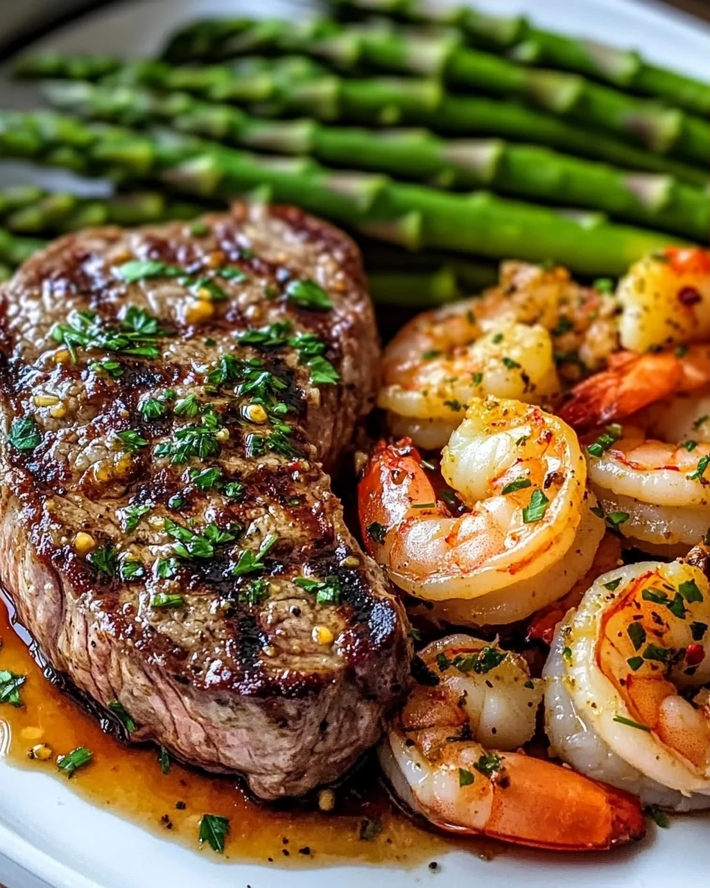 Knoblauchbutter Garnelen und Steak für dein Date Night
