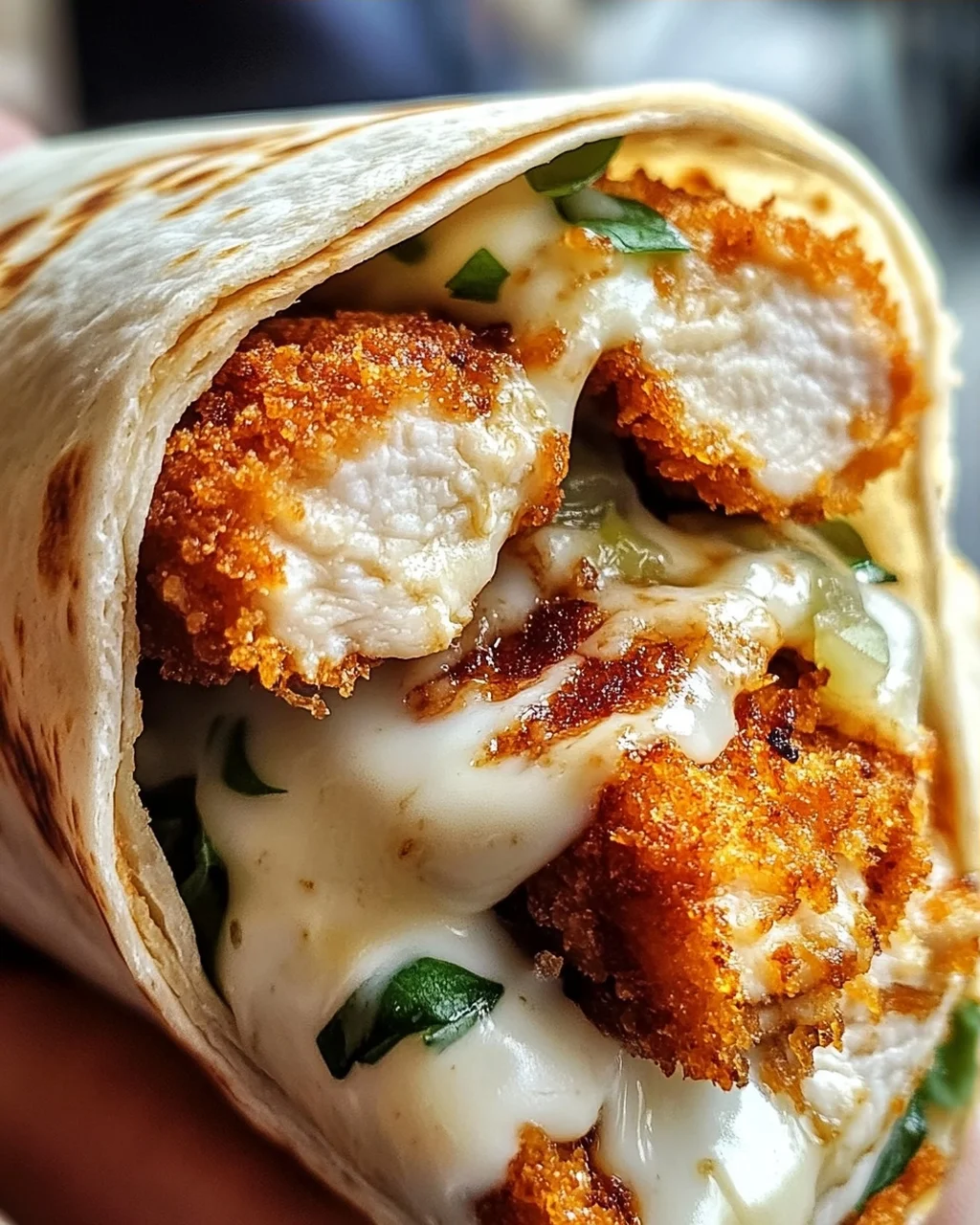 Knusprige, Käsige Knoblauch-Hühnchen-Wraps