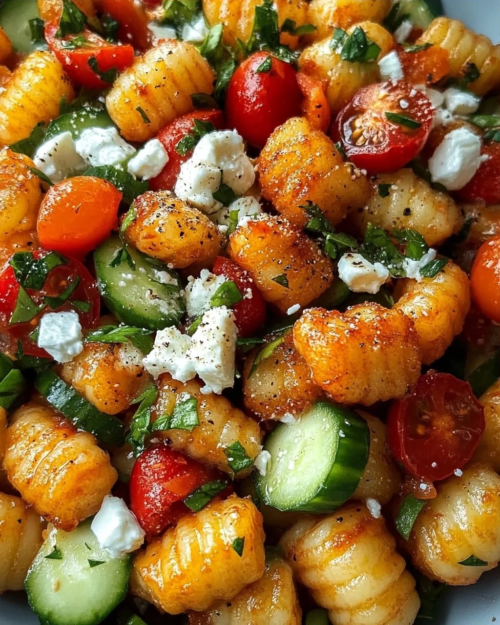 Knuspriger Gnocchi-Salat mit Joghurt-Dressing