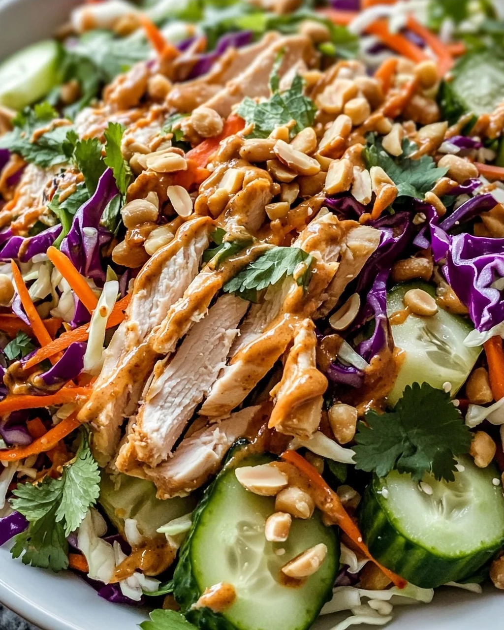 Köstlicher Thai Erdnuss Hähnchen Salat Rezept – Schnell & Lecker!