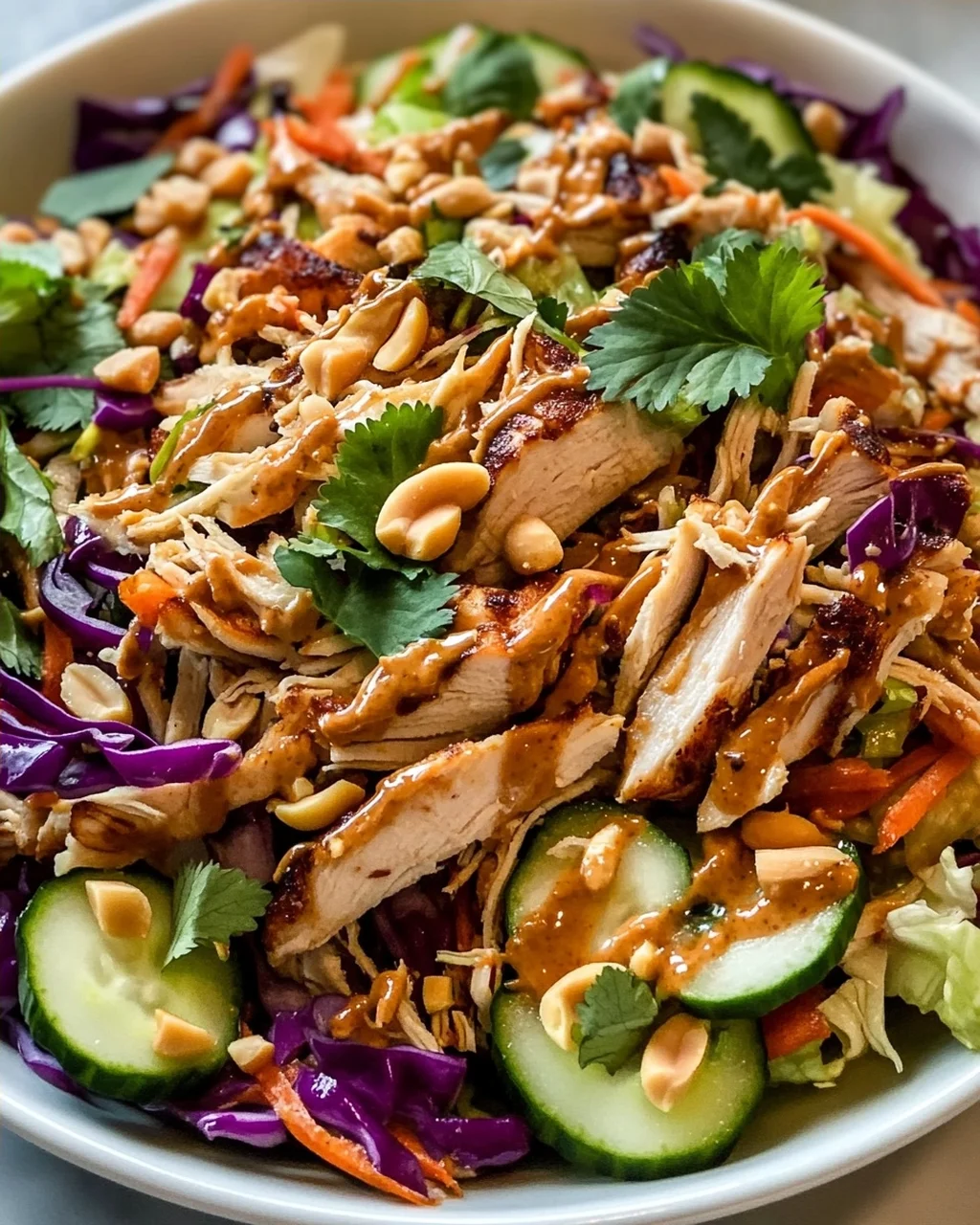 Köstlicher Thai Erdnuss Hähnchen Salat Rezept – Schnell & Lecker!