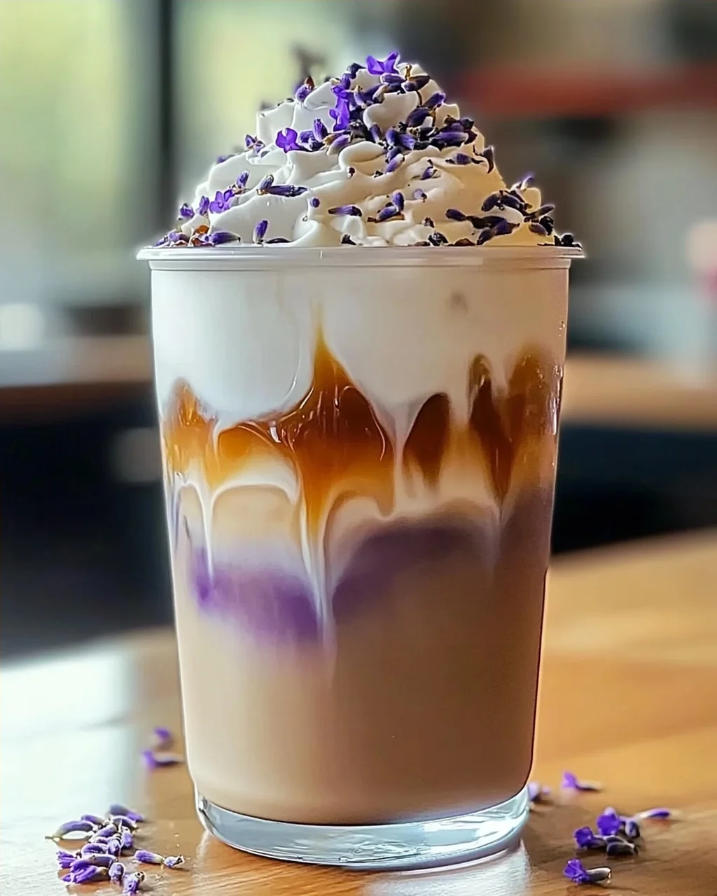 Lavendel-Honig-Eis-Kaffee für heiße Tage