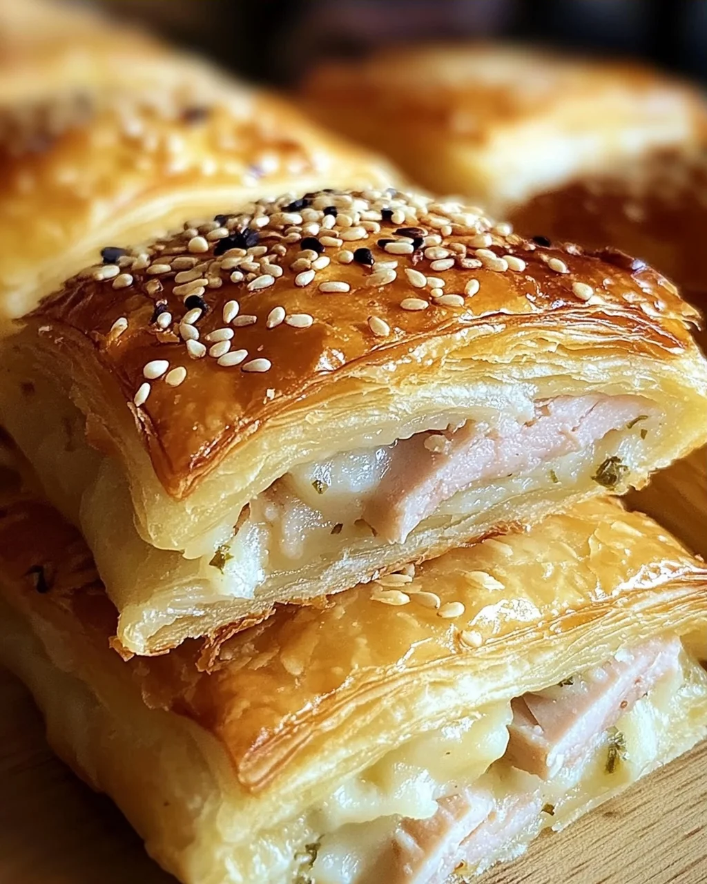 Leckere Blätterteig Puten-Käse Snacks