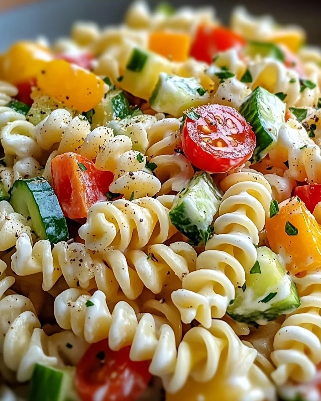 Leichter Nudelsalat mit Joghurt-Dressing