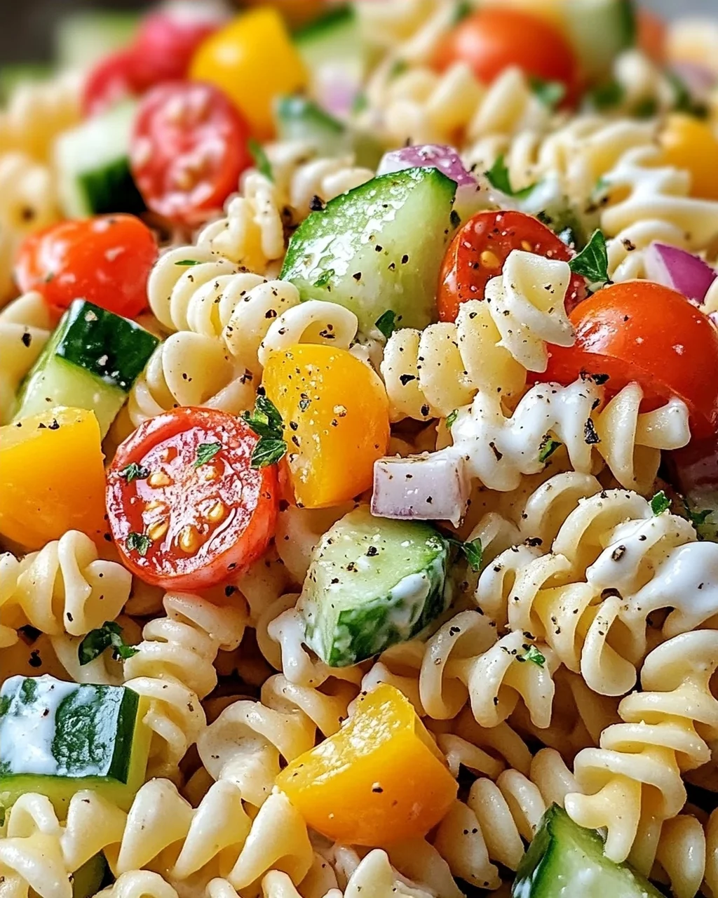 Leichter Nudelsalat mit Joghurt-Dressing
