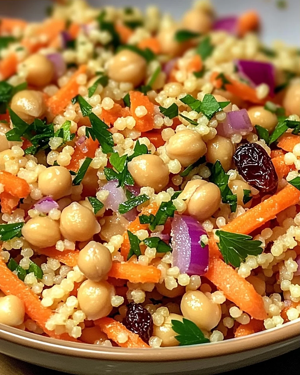 Marokkanischer gewürzter Kichererbsen-Karottensalat