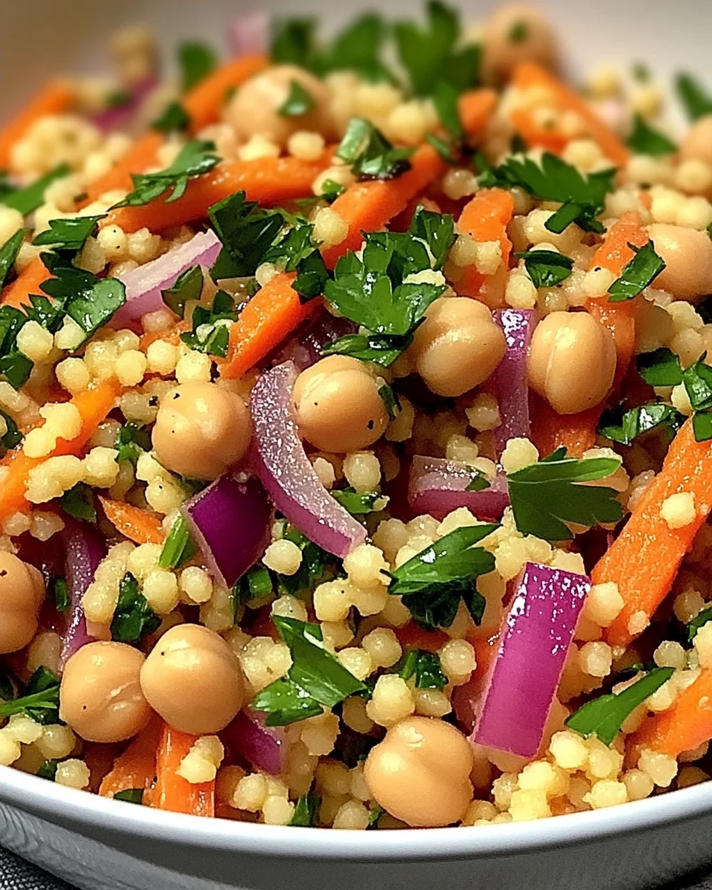 Marokkanischer gewürzter Kichererbsen-Karottensalat
