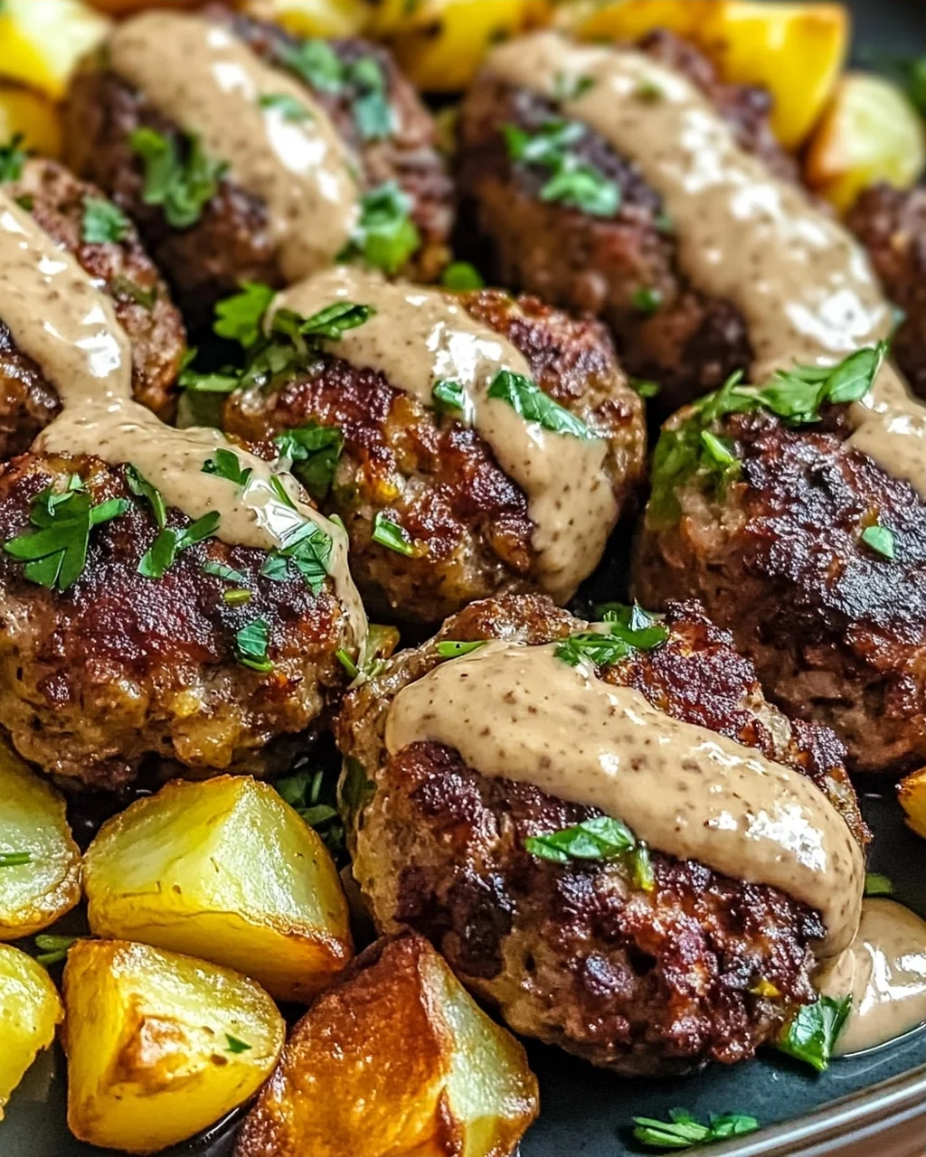 Mundwässernde Tahini-Kofta aus dem Ofen