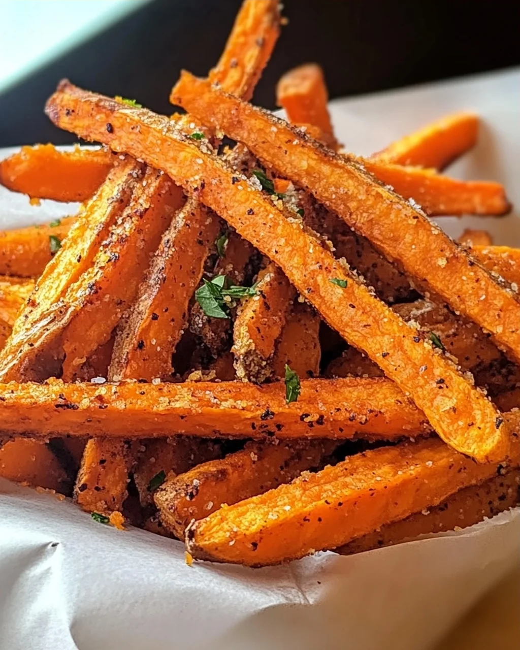 Ofen gebackene Süßkartoffel-Pommes: Knusprig & Gesund!