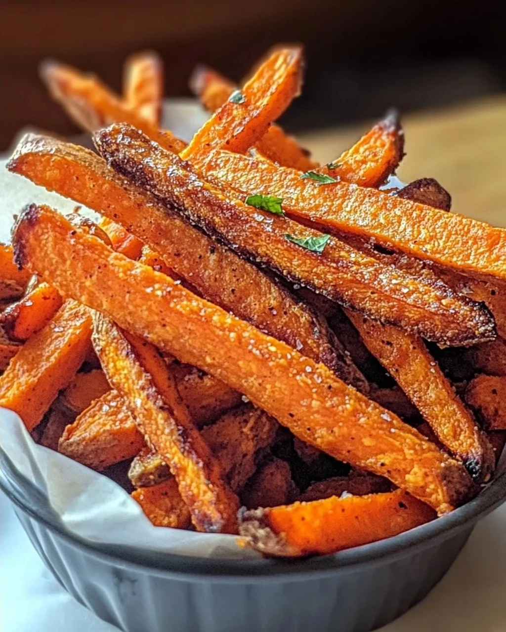 Ofen gebackene Süßkartoffel-Pommes: Knusprig & Gesund!