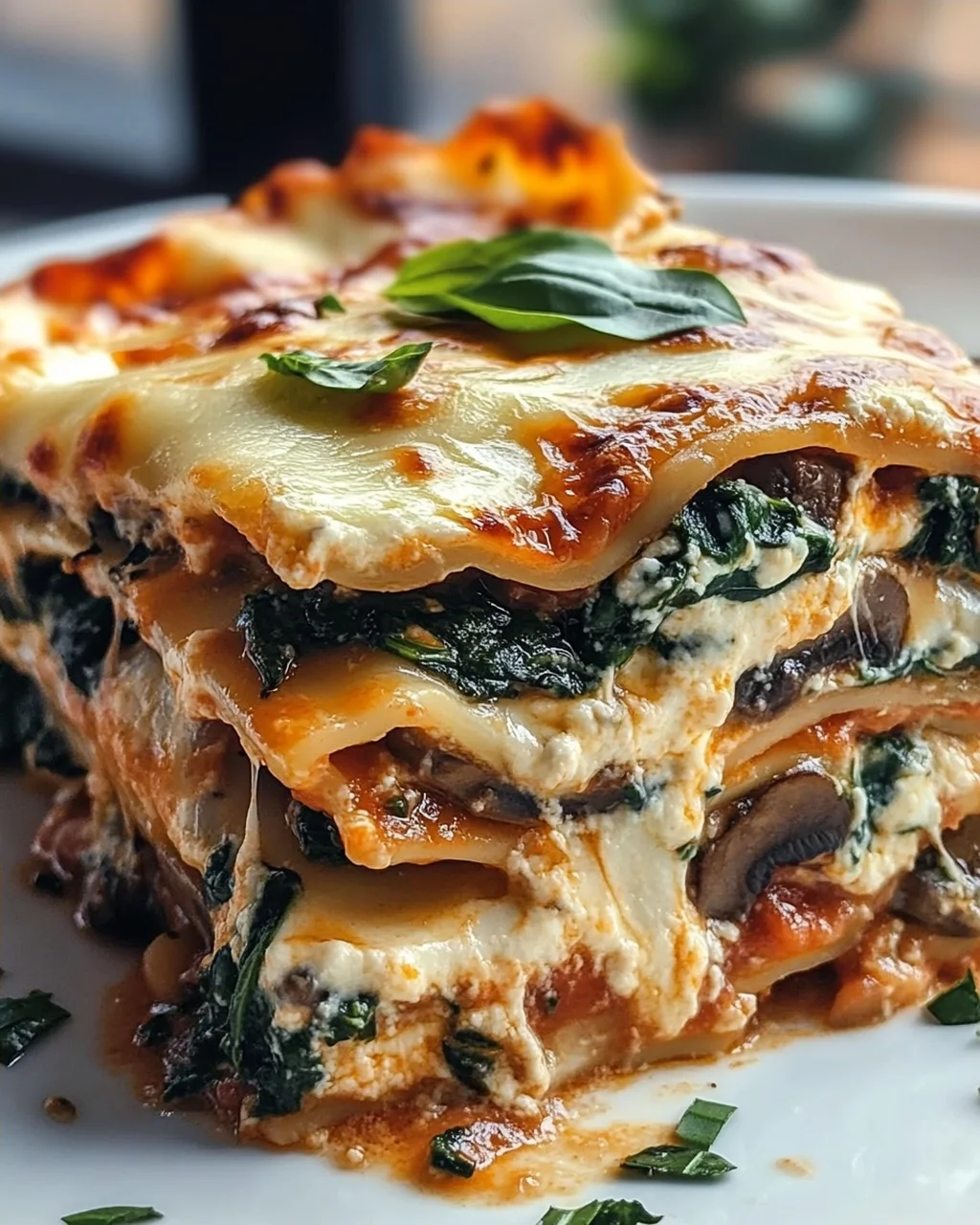 Pilz-Spinat-Lasagne