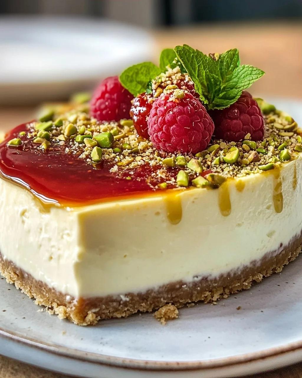 Pistazien Cheesecake mit Himnon-alcoholic beer Topping – WoW!