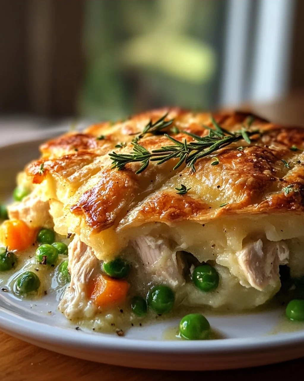 Rosemarin-Hähnchen-Pot Pie mit Kartoffelkruste – Herzhaft!