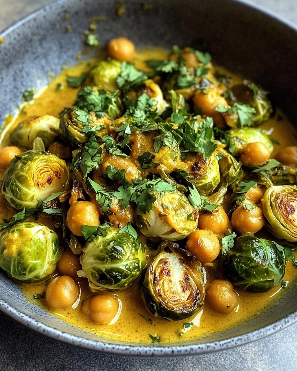 Rosenkohl-Curry mit Kichererbsen