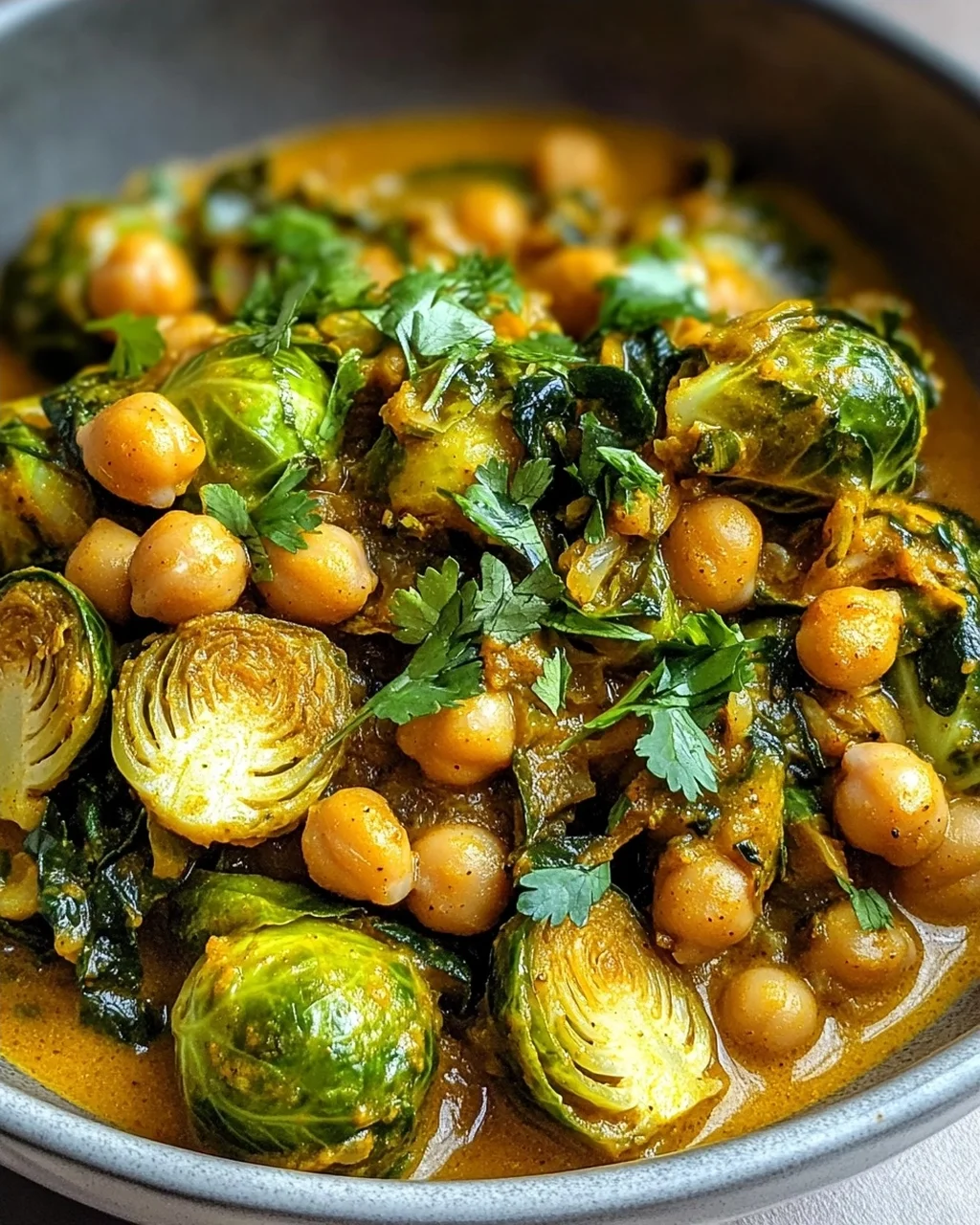 Rosenkohl-Curry mit Kichererbsen