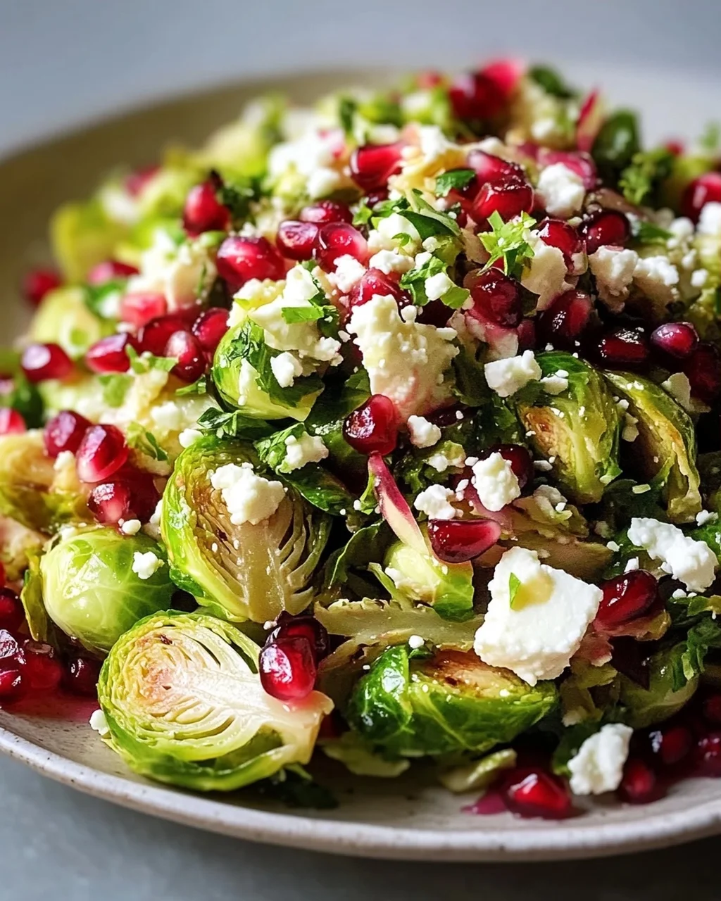 Rosenkohl Salat mit Granatapfel & Feta: Frisch & Lecker!
