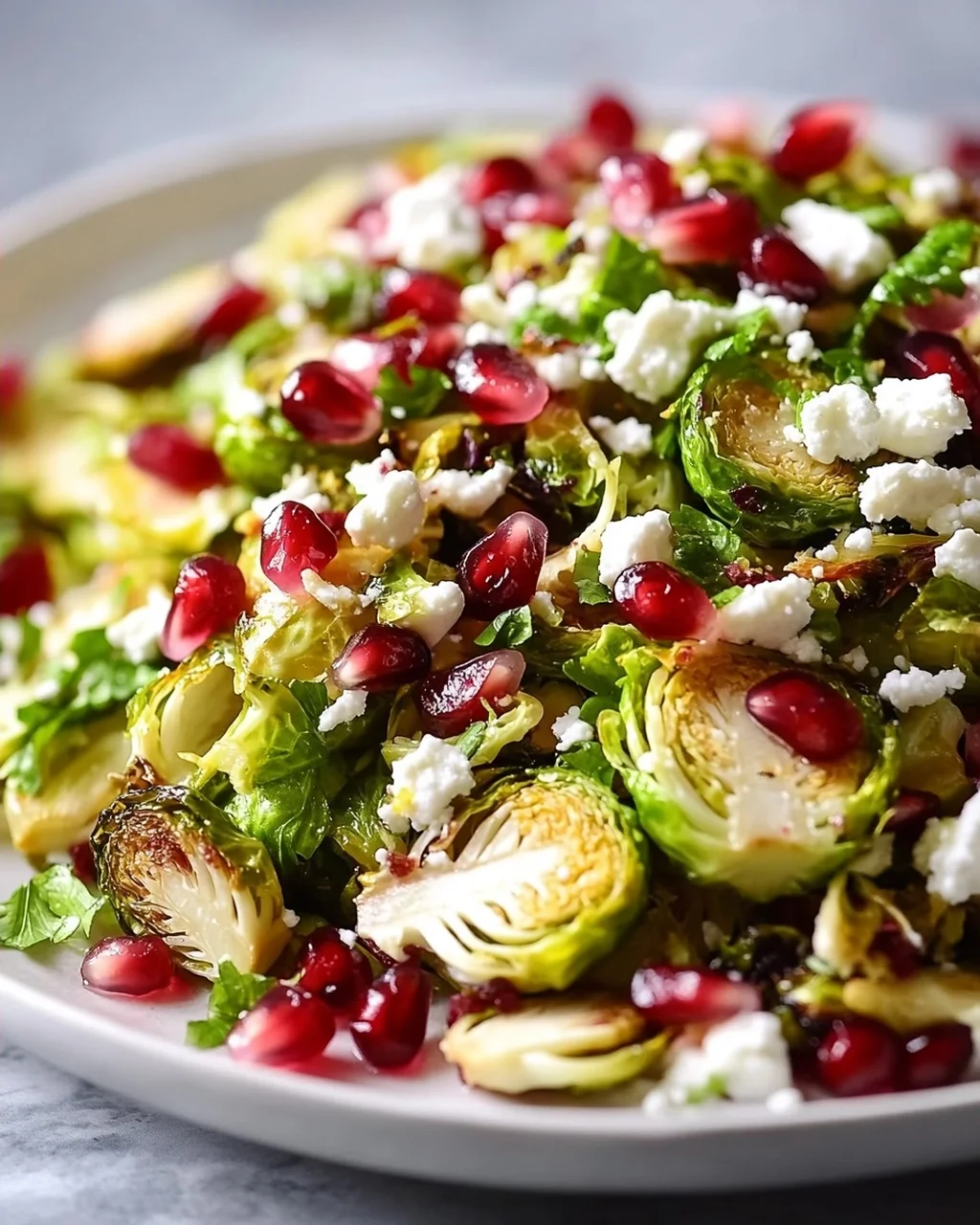 Rosenkohl Salat mit Granatapfel & Feta: Frisch & Lecker!