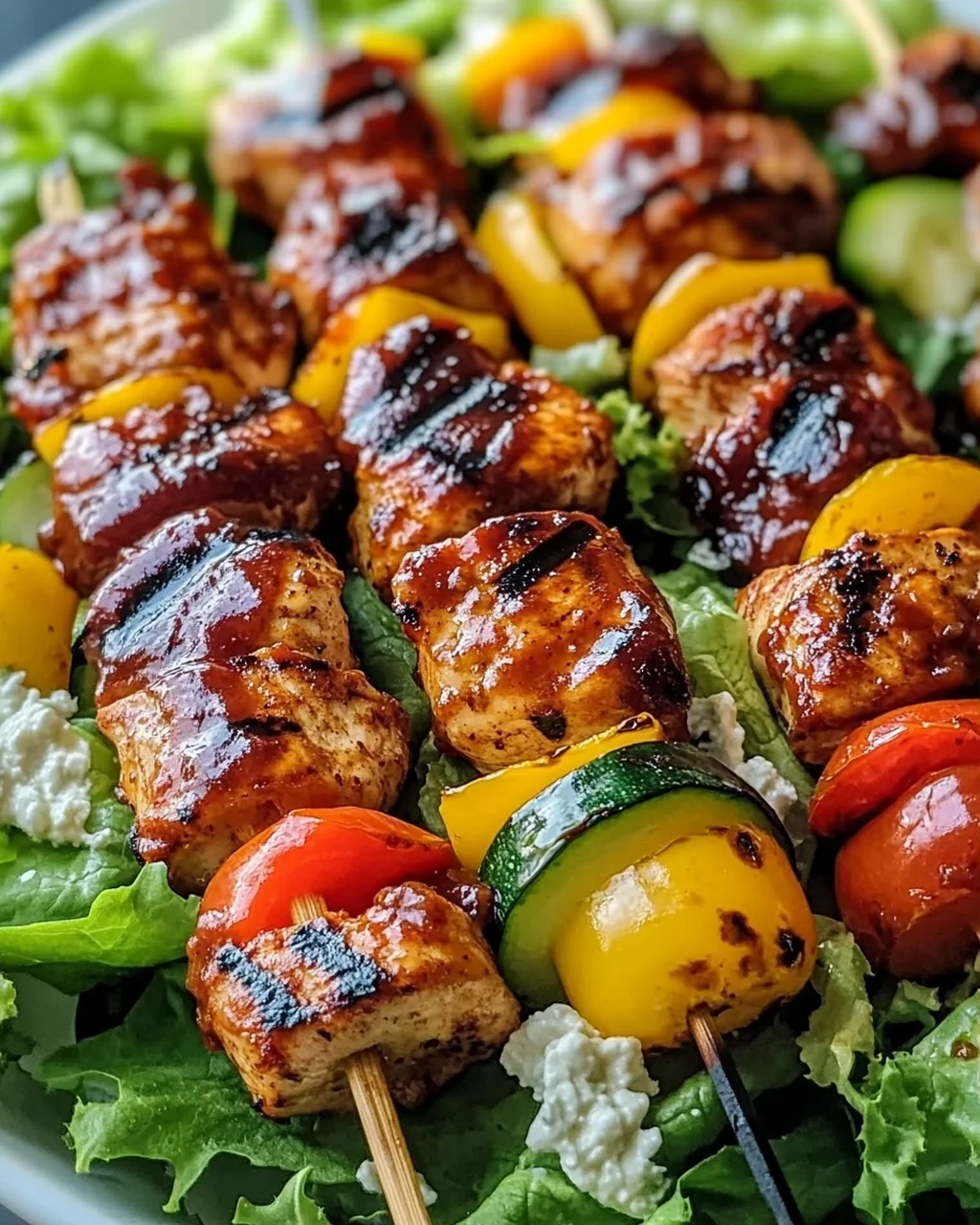 Saftiger BBQ Chicken Spießsalat – Dein neues Lieblingsrezept!