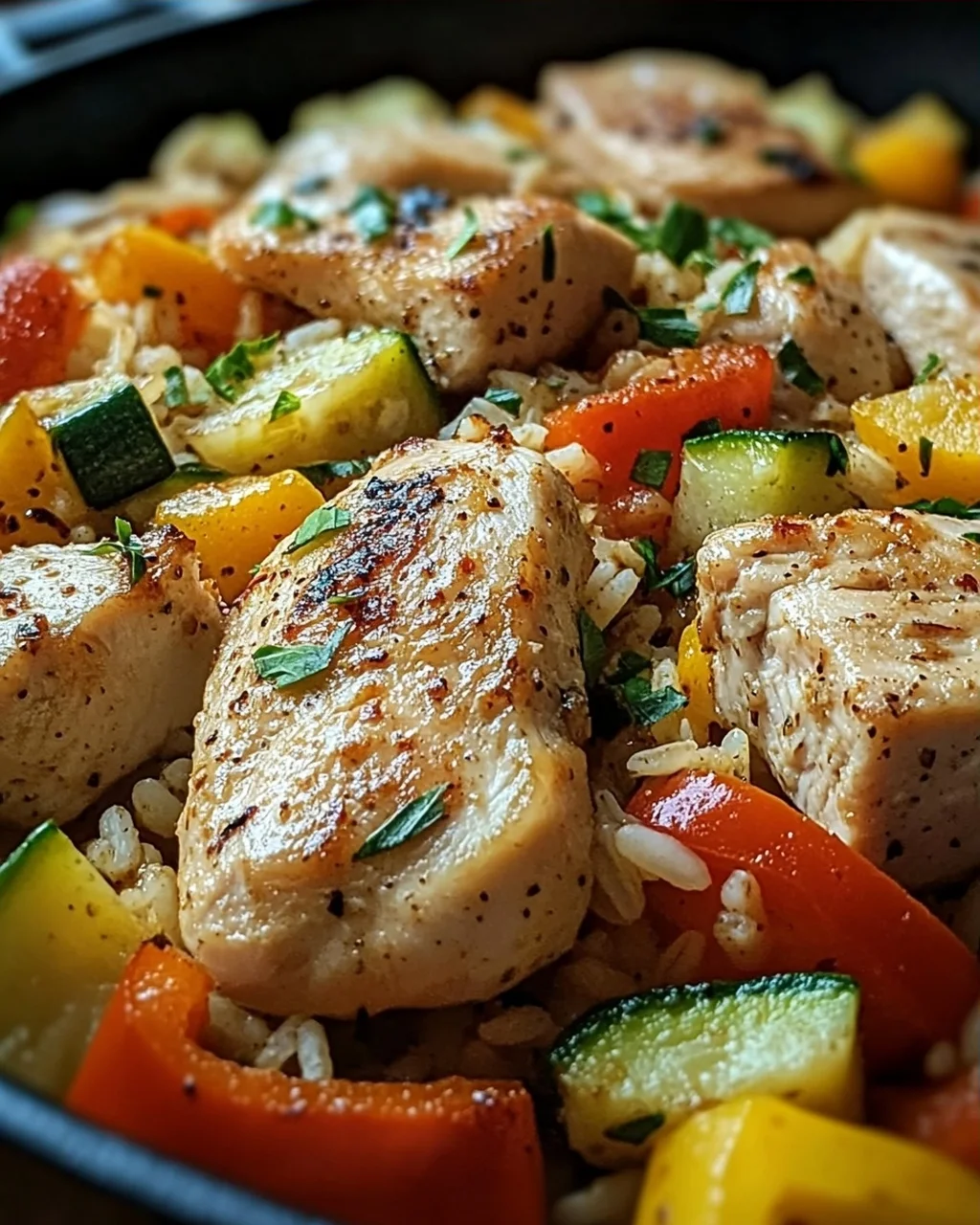Schnelle Reispfanne mit Hühnchen