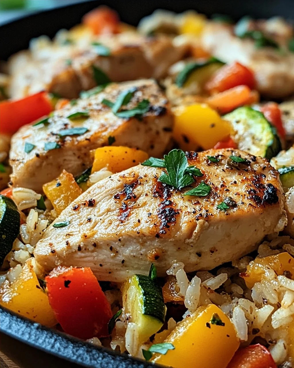 Schnelle Reispfanne mit Hühnchen