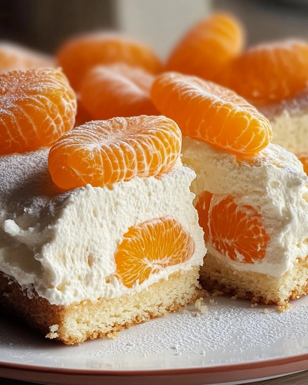 Schneller Schmandkuchen vom Blech mit Mandarinen