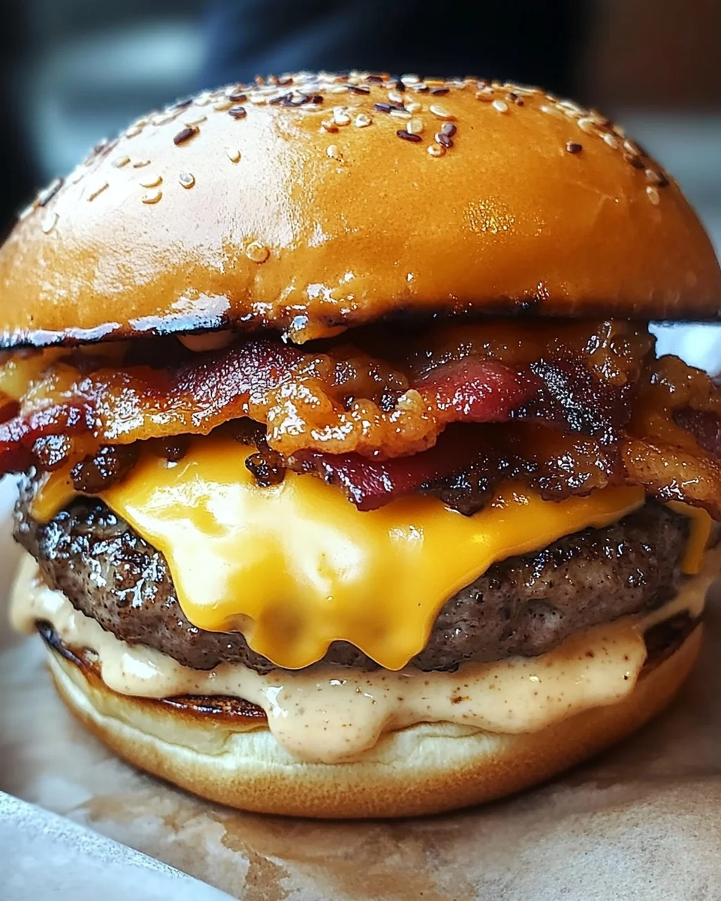 Smash-Burger mit Baconnaise-Soße