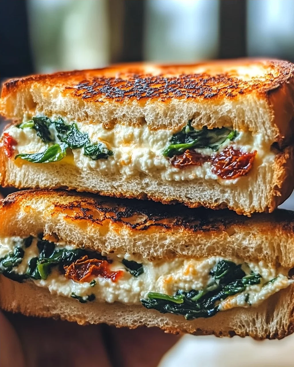Sonnentrockene Tomate Spinat Ricotta Grillkäse Traum